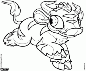 Colorear Kau, la vaca de Neopets