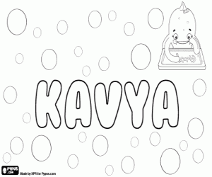 Colorear Kavya, nombre indio