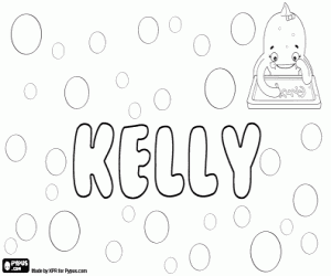 Colorear Kelly, nombre para niña