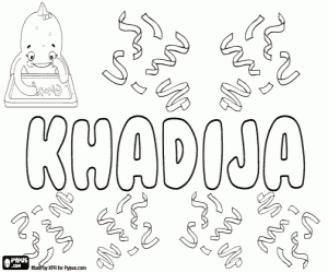 Colorear Khadija, nombre árabe