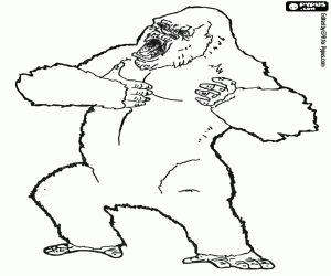 Colorear King Kong, un famoso monstruo