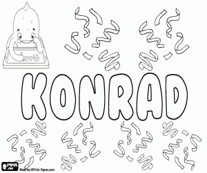 Colorear Konrad, nombre en muchos idiomas
