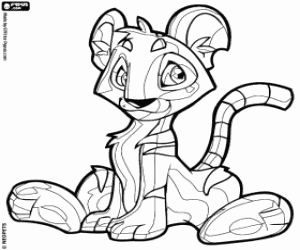Colorear Kougra, el tigre de Neopets