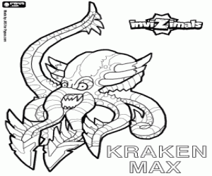 Colorear Kraken Max, pulpo de Invizimals