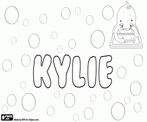 Colorear Kylie, nombre para niña
