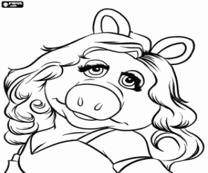 Colorear La adorable Miss Piggy