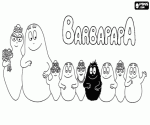 Colorear La familia Barbapapa 