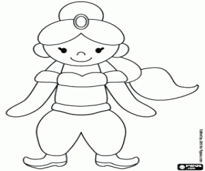 Colorear La joven princesa árabe