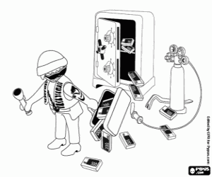 Colorear Un ladrón en acción, Playmobil 