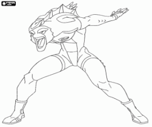 Colorear Un lagarto, futbolista galáctico