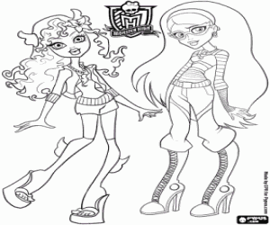 Colorear Lagoona Blue y Ghoulia Yelps