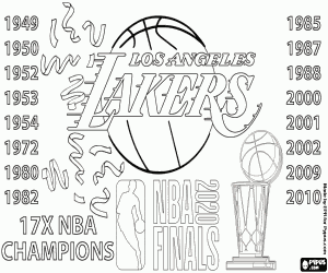 Colorear Lakers, campeones NBA 2020
