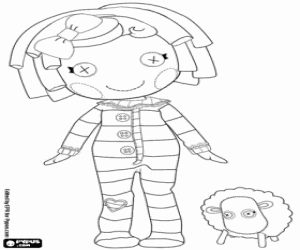 Colorear Lalaloopsy en pijama y una oveja