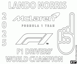 Colorear Lando Norris, campeón F1 en 2025