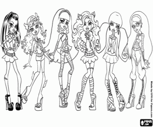 Colorear Las chicas de Monster High