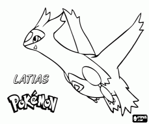 Colorear Latias, un Pokémon Dragón