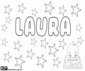 Colorear Laura, nombre en muchos idiomas