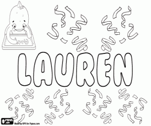 Colorear Lauren, nombre inglés para niña