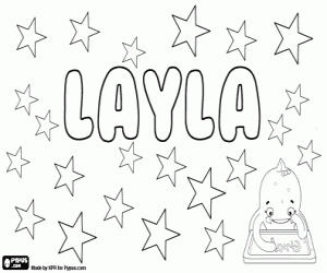 Colorear Layla, nombre femenino