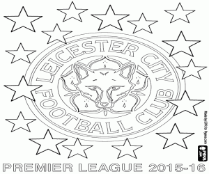 Colorear Leicester City,campeón 2015-2016
