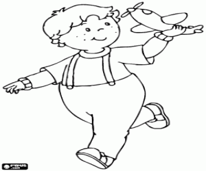 Colorear Leo con un avión de juguete