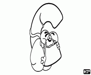 Colorear Letra C con el ratoncito travieso 