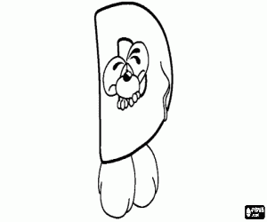 Colorear Letra D con el ratoncito travieso 