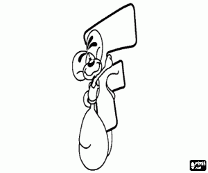 Colorear Letra F con el ratoncito travieso 