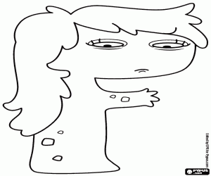 Colorear Letra F, un monstruo de perfil