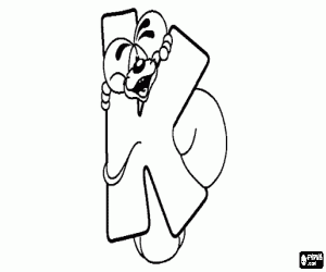 Colorear Letra K con el ratoncito travieso 