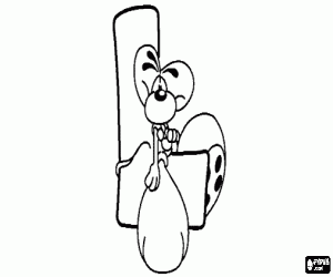 Colorear Letra L con el ratoncito travieso 