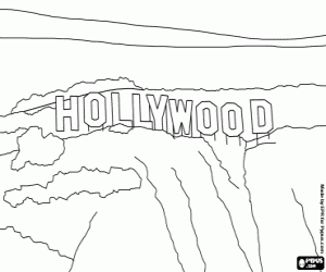 Colorear Las letras de Hollywood en L.A.
