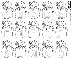 Colorear Letras de Santa Claus de A a O