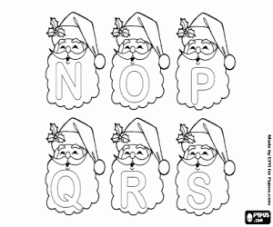 Colorear Letras de Santa Claus de N a S