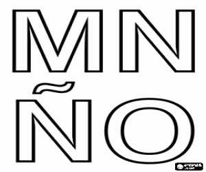 Colorear Letras mayúsculas M, N, Ñ y O