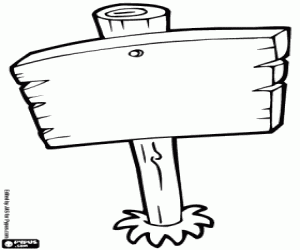 Colorear Un letrero de madera