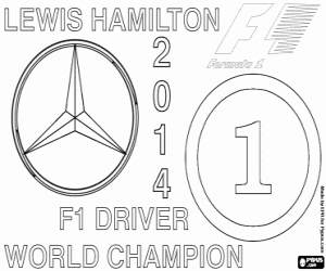 Colorear Lewis Hamilton, campeón F1 2014
