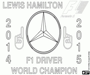 Colorear Lewis Hamilton, campeón F1 2015