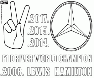 Colorear Lewis Hamilton, campeón F1 2017