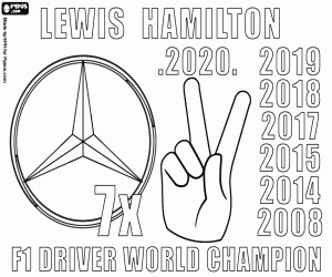 Colorear Lewis Hamilton, campeón F1 x7
