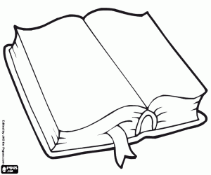 Colorear Un libro abierto en la escuela
