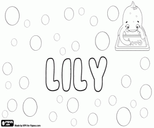 Colorear Lily, nombre femenino en inglés