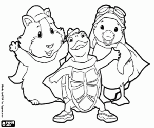 Colorear Linny,Tuck y MingMing,WonderPets