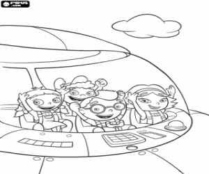 Colorear Little Einsteins y nave espacial