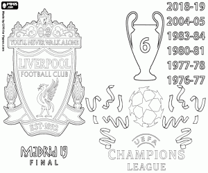 Colorear Liverpool, Champions League 2019