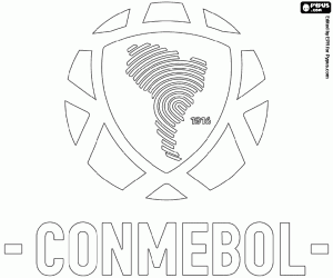 Colorear Logo Conmebol, fútbol Sudamérica