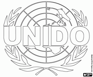 Colorear Logo d ONU Desarrollo Industrial