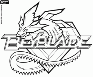 Colorear Logo de Beyblade con el dragón