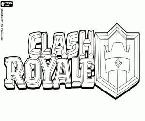 Colorear Logo de Clash Royale, videojuego