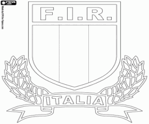 Colorear Logo de equipo de rugby de Italia